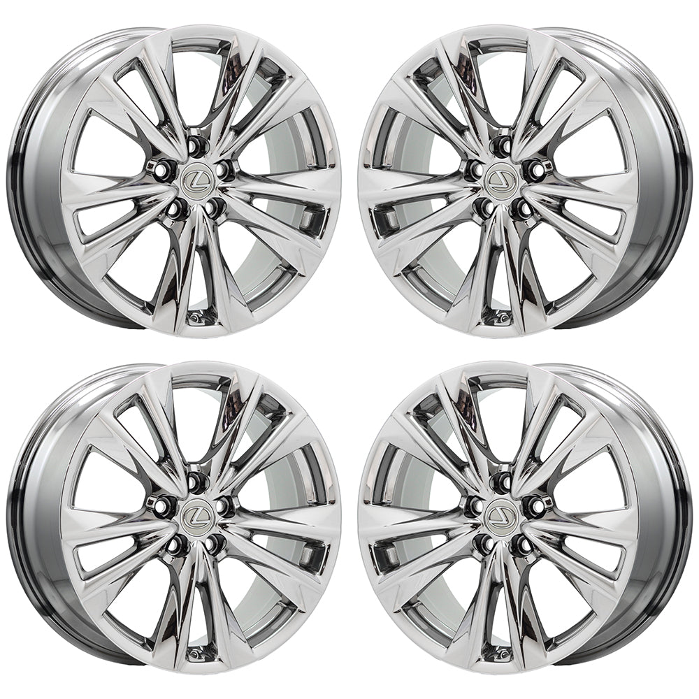 19" Lexus ES350 Bright Chrome wheels rims Factory OEM set 74377 EXCHANGE